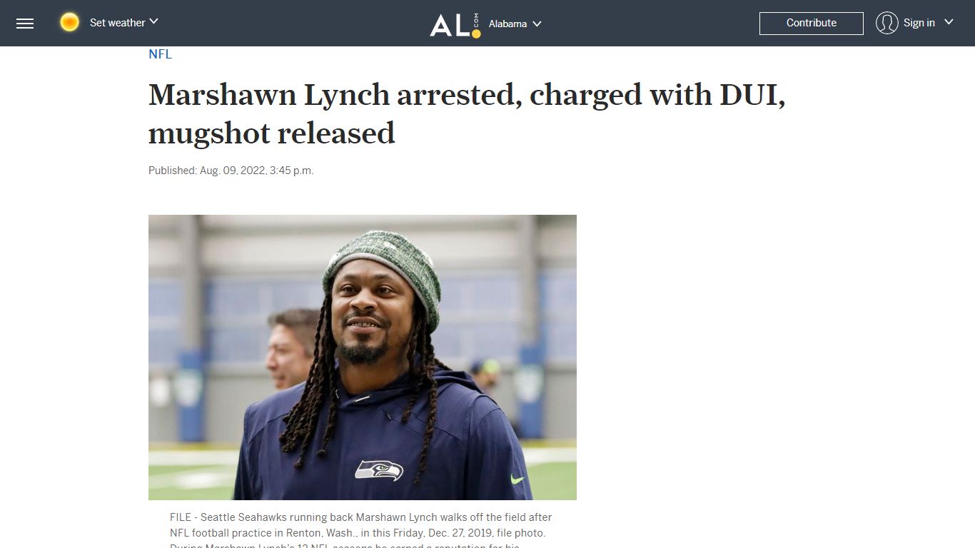 Marshawn Lynch arrested, charged with DUI, mugshot released