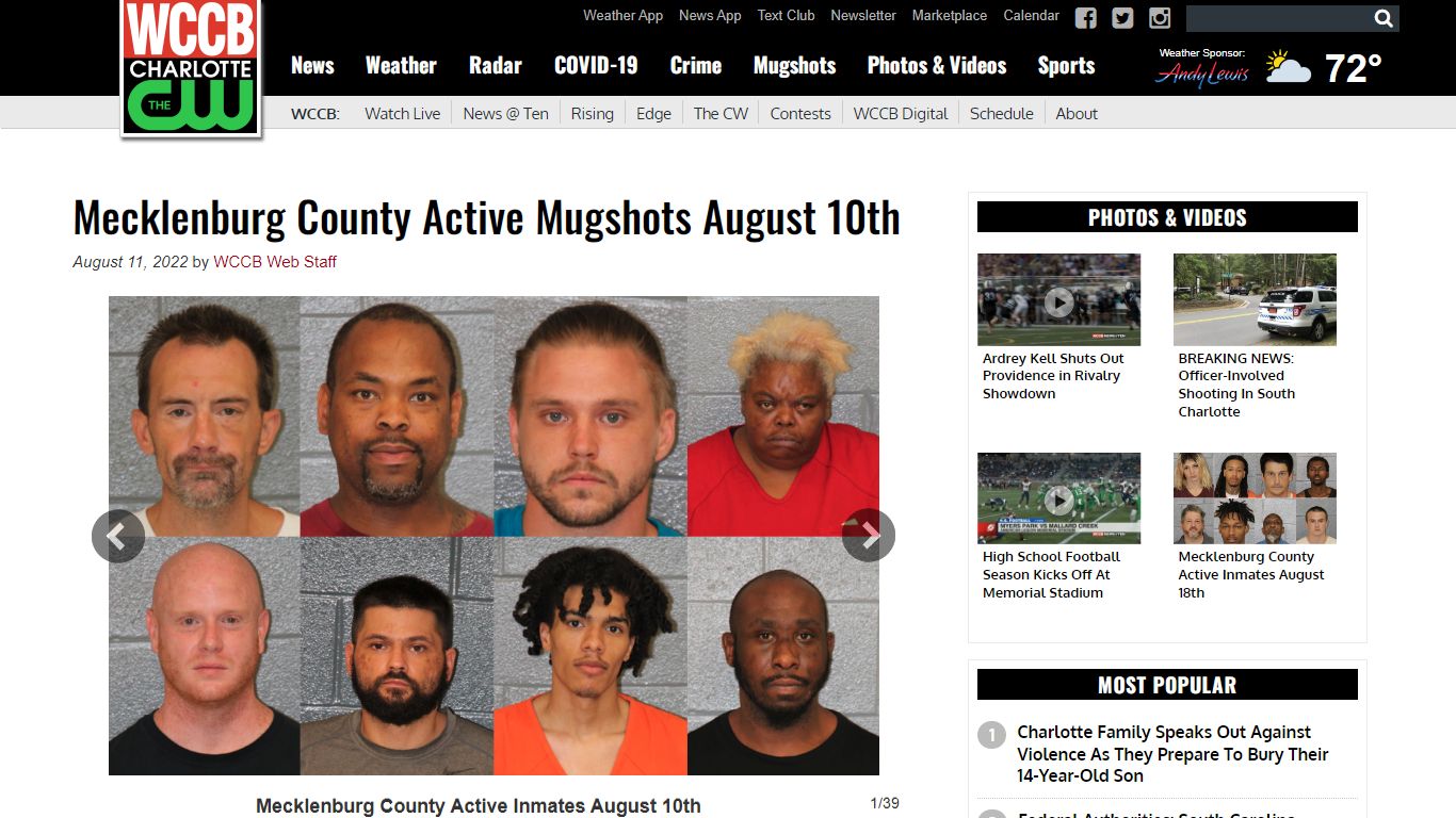 Mecklenburg County Active Mugshots August 10th